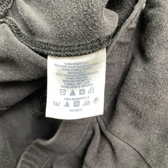 Land's End Lounge Sweatpants Womens XL Black Wide Leg Elastic Waist Cotton 36x28 - Picture 4 of 12